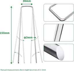 Grondankers Worteldoek - Grondpennen Haringen - Tuin Verankeren - Roestbestendig Staal - 15 cm - Zilver — thumbnail 5