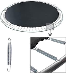 Trampolineveren, set van 10 stuks, robuust gegalvaniseerd staal, geschikt voor trampoline-T-haken, schommelsets, kas, basketballringschuur, portieken, tenten en hekken, 16,5 cm - Veerlengte - Accessoire - Zilverkleurig en duurzaam. — thumbnail 2