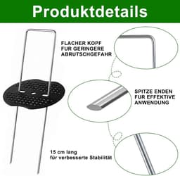 Grondankers Set - Staal - 100 Stuks - U-vormige Grondankers met Sluitringen - Voor Tuin en Gazonranden — thumbnail 3
