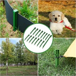 Kunststof Grondankers - Groen - 24 cm - Robuuste Haringen met Weerhaken - Voor Tuin, Camping en Outdoor — thumbnail 2