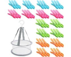 Kleurige plastic wasknijpers, ideaal voor wasmanden en wasknijperzakken, antislip en windbestendig, perfect voor handdoeken en kleding