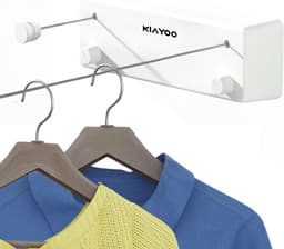 Verstelbare Wandgemonteerde Kledinglijn voor Binnen en Buiten - Sterke RVS Uittrekbare Drooglijn van 2 * 4.2m voor Appartement, Hotel, Studentenhuis, Balkon en Badkamer — thumbnail 1