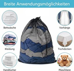 Waszakken 70 x 90 cm, fijnmazig wasnet met trekkoord voor beddengoed, knuffels en kleding, herbruikbaar en duurzaam — thumbnail 5