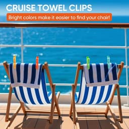 SnelShoppen - 8 Stuks Strandhanddoek Klemmen voor Strandstoelen - Jumbo Maat Klemmen voor Loungebanken, Cruise Essentieel, Handdoeken, Dekens, Tent, R — thumbnail 3