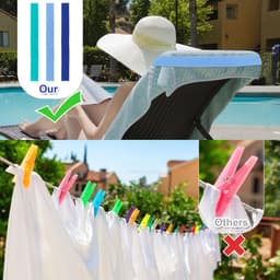 SnelShoppen - 6 Stuks Strandhanddoek Clips - Lichtgewicht Handdoek Tapes voor Zonligbedden - Elastische Handdoek Bevestiging - Rubber Tafelstoelen - D — thumbnail 2