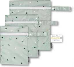 Thijox - Zamboo Nasstas/Luiertas Set - Milieuvriendelijk & Duurzaam - Ökotex Standaard 100 - 3-delige Set - Groene Tassen voor Luiers, Vuile Was en Vo — thumbnail 1
