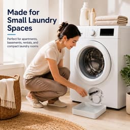 3 Stuks Afvoerbak voor Wasmachines - Lekbak voor Wasmachines - Wasmachine Opvangbak - Eenvoudige Installatie - Voor Wasmachine en Vaatwasser - Voor Kelders, Appartementen, Stacaravans, Garages en Huurwoningen - Wit — thumbnail 4