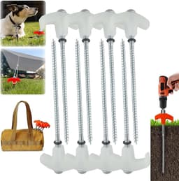 Grondankers Schroef - Tentharingen - Buiten Stabiliteit - Schroefontwerp - 8 Inch - Wit — thumbnail 3