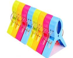 8 stuks handdoekklemmen, hoogwaardige kunststof clips, strandlaken, clips, windbestendige klemmen, sterke handdoekclips, voor dagelijks wassen, grote strandhanddoek, dik tapijt, enz