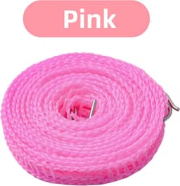 3 stuks waslijn 8 m antislip en winddicht nylon waslijn draagbare waslijn met 2 stuks roestvrijstalen haken hek-achtige touw waslijn voor opknoping kleding buiten (3 kleuren) (blauw) — thumbnail 2