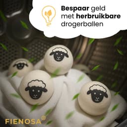 Drogerballen 6 stuks – 100% Nieuw-Zeelandse Schapenwol – Herbruikbare Wasdrogerballen – Verkort Droogtijd & Bespaart Energie – Antistatisch, Natuurlijke Wasverzachter – Inclusief Opbergzakje — thumbnail 5