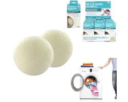 Home Deco Factory Wasbollen - 2x stuks - wol - droger - wassen - verkorten van droogtijd