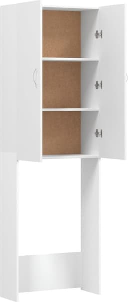 WNHB® Wasmachine Ombouw Kast – Verhoger & Opbergmeubel – Houten Wasmachinekast – Wit – Met Extra Opbergruimte — thumbnail 5