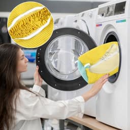 Waszak Schoenen met Rits – 360° Uitgebreide Reiniging - Sneakers Waszak voor Wasgoed - Schoen Waszak Wasmachine - 2 Stucks - Geel — thumbnail 4