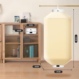 Uten Draagbare Elektrische Droger GR889-3 - Ophangbaar Design - Warmtepompdroger - 600 W - Timer 2.5H/3H/5H - Mini Wasdroger - Tot 3kg Wasgoed - Hoogte 100 cm - Beige — thumbnail 2