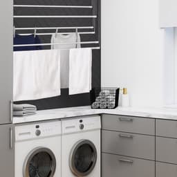 KADAX Plafondwasdroger, wasdroger voor het plafond 6, wanddroger met polyethyleen beklede stalen spijlen, plafonddroger, draagvermogen 12 kg (6 x 130 / wit) — thumbnail 5