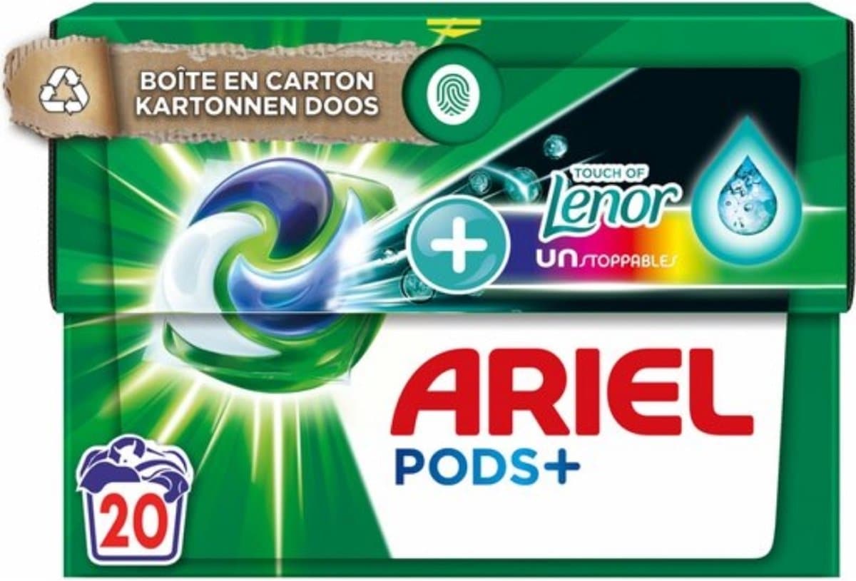 Ariel Original - Touch of Lenor Unstoppables - Wasmiddelcapsules - Pods+ - Gekleurde Was - 20 Wasbeurten - 1 stuk — afbeelding 1