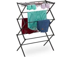 droogrek inklapbaar - tot 25 kg - 105x73x37 cm - staand - zwart