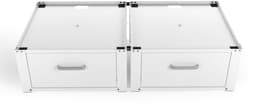Wasophoogte® Wasmachine verhoger met lade - Dubbele wasmachine opbouwmeubel XL - Wasmachine sokkel - 31cm hoog - Wit - Universeel - 63*63 (LxB) - Inclusief wandbeugels — thumbnail 1