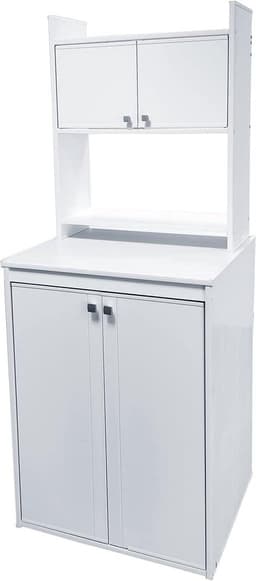 Vochtbestendig wandbevestigingsset 65 x 264 x 78 cm wit - Rek voor wasmachinekast van pvc Wasmachine rek — thumbnail 5