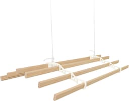 Kledingrek Plafond Katrol - Ivoor– 2.4m 6-lat plafond wasrek — thumbnail 1
