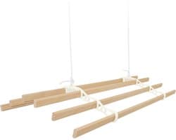 Kledingrek Plafond Katrol - Ivoor– 2.4m 6-lat plafond wasrek — afbeelding 1