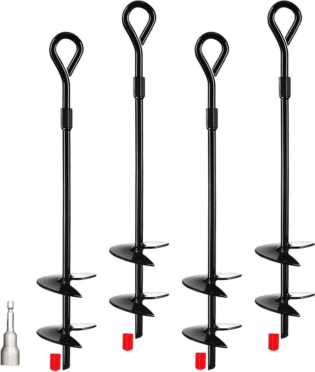 40 cm lang zware belasting grondankers voor paviljoen trampoline campingtent schommel carport met dubbele helix constructie — afbeelding 1