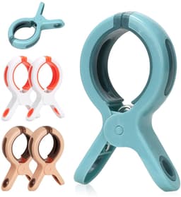 Ibenzoa® Robuuste Klemmen Set – Windbestendig, Jumbo Strandlaken Clips, 6 Stuks voor Diverse Gebruik — thumbnail 1