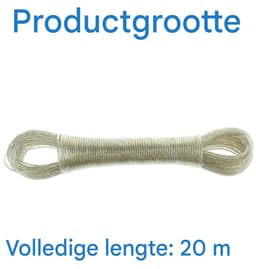 Waslijn van 20 m - Extra sterke stalen kern - Geschikt voor huis, tuin en camping - Waslijn van 2 mm staal — thumbnail 5