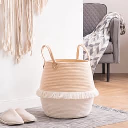 Boho Wasmand - Gevlochten Decoratieve Opbergmand voor Kinderkamer en Woonkamer — thumbnail 3