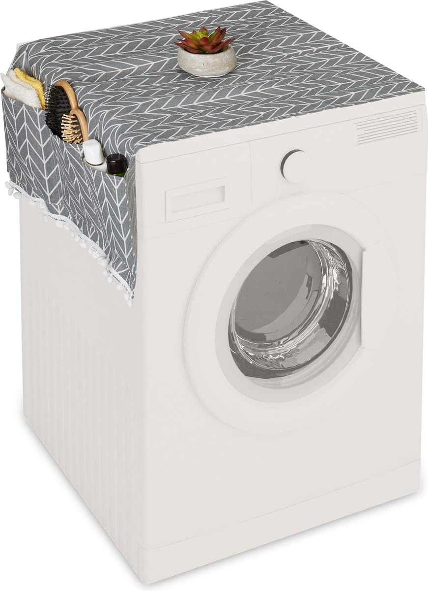 wasmachine hoes met zakjes - 130 x 55 cm - beschermer - bovenkant - polyester — afbeelding 1
