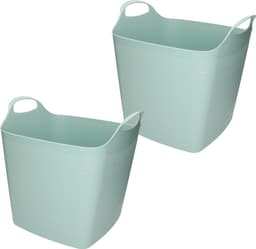 2x stuks bathroom Solutions Kuip - flexibel - emmer - groen - 25 liter — thumbnail 1