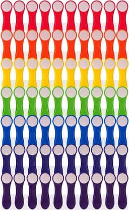 Regenboog Wasknijpers - Kleurrijk Wit - Roestvrijstalen Veren - Softgrip - Canvas Wasknijperzak - Lichtblauw Grijs Wasknijperzak — thumbnail 4