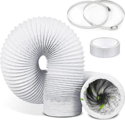 Flexibele aluminium afvoerslang Ø 150 mm - 3 meter lengte - PVC ventilatieslang voor airconditioning en wasdroger — thumbnail 1