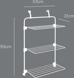 Metaltex Gale wasdroger over de deur grijze Epotherm coating 35 x 58 x 87 cm - compact en krachtig — thumbnail 3