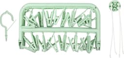 Benson Droogcarrousel - groen - kunststof - 32 clips/knijpers - 30 x 40 cm - droogmolen — thumbnail 1