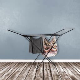 Staand droogrek met vleugels - Zwart - Stabiel van metaal - 18 m - 180 x 55 x 108 cm — thumbnail 3