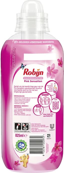 Robijn Wasverzachter Pink Sensation 33 Wasbeurten - 4 x 825 ml - Voordeelverpakking — thumbnail 3