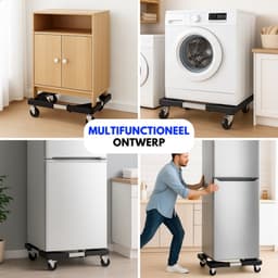 Boncy® Premium Wasmachine Verhoger - Opbouwmeubel Wasmachineverhoger met Wielen - Sokkel of Meubelroller - Witgoed verhoger ook geschikt voor Koelkast, Droger, Vaatwasser, Vriezer — thumbnail 5