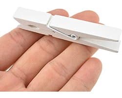 Witte houten wasknijpers 16-pack - Stevig en roestvrij voor wasgoed & ambachtelijke projecten