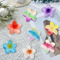 Allecto plus - Set van 8 bloem klauw clips met anti-slip ontwerp in Hawaiiaanse stijl - Medium grootte in 8 kleuren - Geschikt voor vrouwen met verschillende haar diktes — thumbnail 4