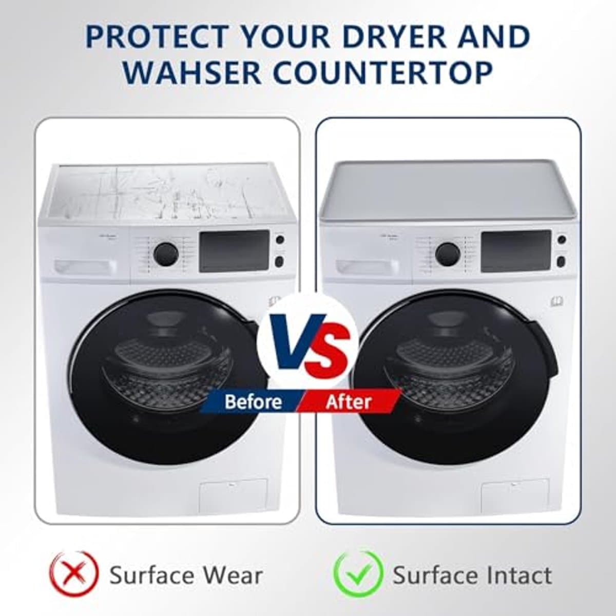 Wasmachine Deksel 50 x 60 cm - Siliconen Antislip Mat voor Wasmachines en Werkbladen — afbeelding 1
