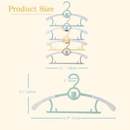 20 stuks kinderkledinghangers, stapelbaar, haken in de vorm van een beer, antislip, ruimtebesparende hangers voor babykleding (4 kleuren) — thumbnail 4
