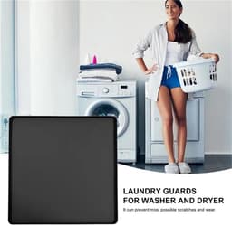Beschermhoes Wasmachine Droger - Droger Topper Mat - Apparaten Beschermen - Antislip Hittebestendig - 60x60 cm - Zwart — thumbnail 5