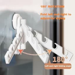 Kledingrek voor aan het raam, kledingrek met zuignappen, kledingrek voor in het trappenhuis, kledinghanger, droogrek, kledinghanger — thumbnail 3
