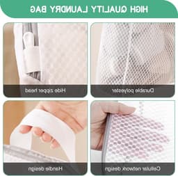 Waszakken Set van 4 - Grote Herbruikbare Waskorven voor Gevoelige Kleding, Ondergoed en Blouses, 50 x 60 cm met Handvat — thumbnail 2