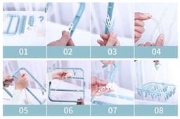 Dailygoods- Washanger Winddicht - Opvouwbaar Droogrek - 32 Clips met Antisliptanden - Lichtgewicht Hanger - Geschikt voor Camping - Ruimtebesparend Ontwerp - Waslijn — thumbnail 4