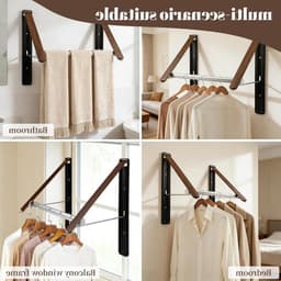 Vouwbare Droogrek voor Kleding met 6 Groeven - Ideaal voor Over de Deur Hangen, Ruimtebesparend en Handig voor Jassen en Kledingstukken — thumbnail 3