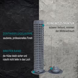 Zeefhuls Composietmortel - Kunststof Ankerhuls Injectiemortel - Betrouwbare Ankerbevestiging - Fijne Netstructuur Mortelbesparing - 12 x 60 mm 10 stuks — thumbnail 3