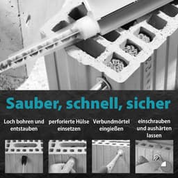 Zeefhuls Composietmortel - Kunststof Ankerhuls Injectiemortel - Betrouwbare Ankerbevestiging - Fijne Netstructuur Mortelbesparing - 12 x 60 mm 10 stuks — thumbnail 5